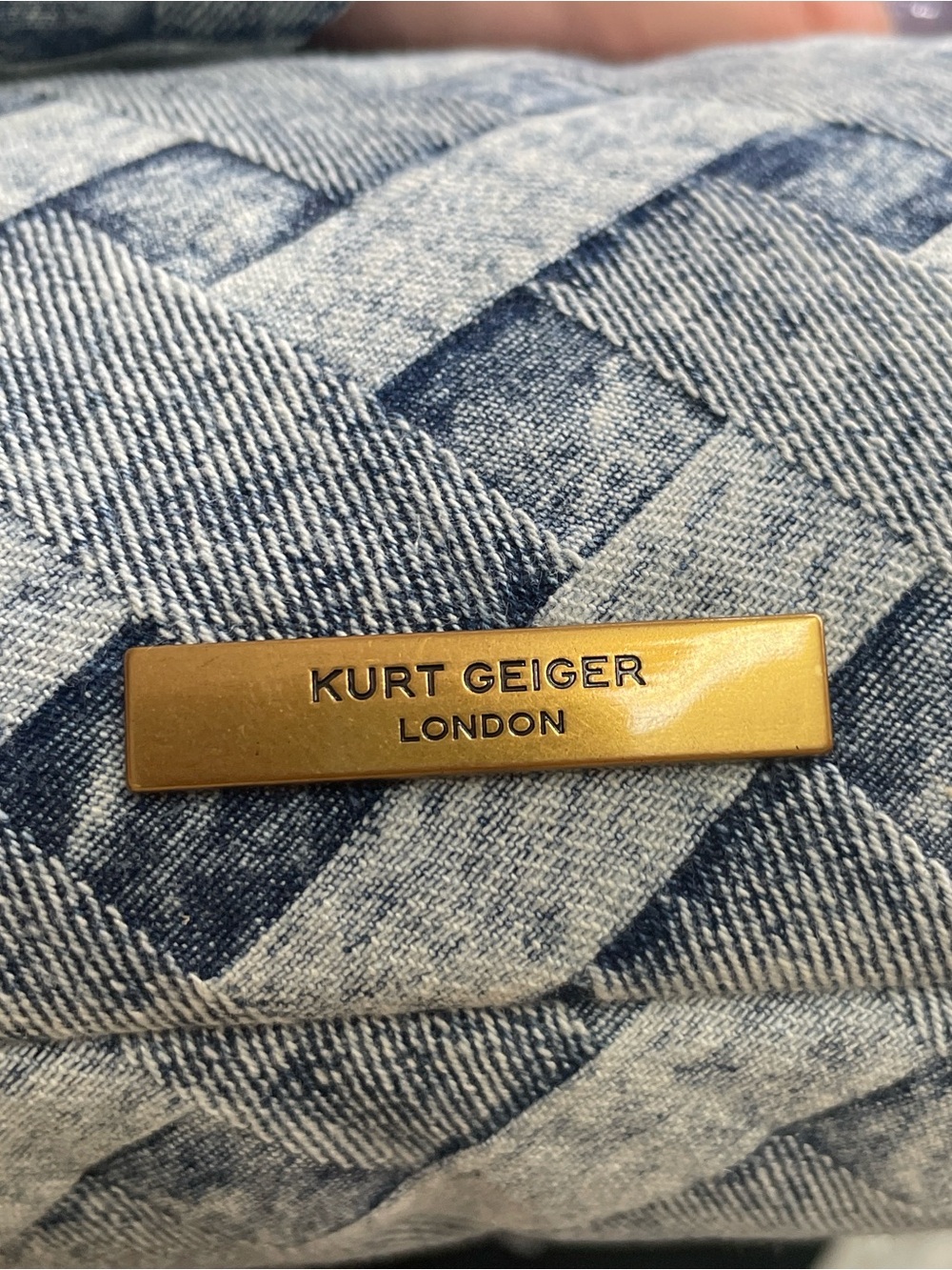 NWT Kurt Geiger ‘The Kensington’ Denim Knot Shoulder Bag - Picture 6 of 15